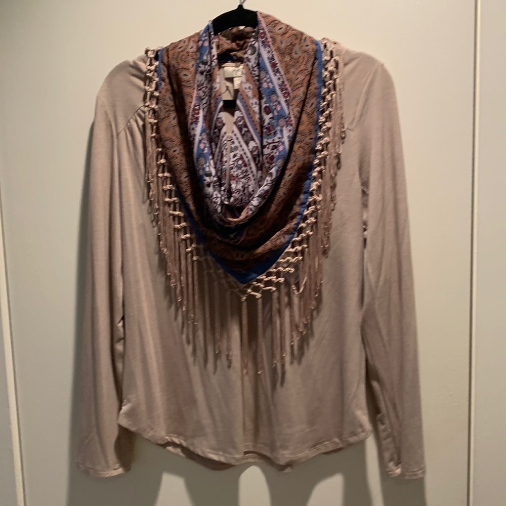 NWOT Style and Co top with attached scarf